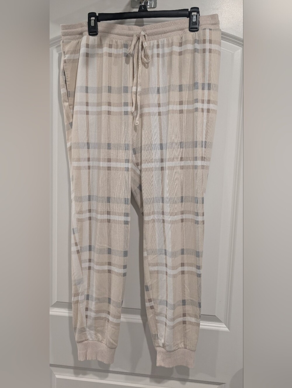 Joyspun Beige Plaid Lounge Pants - Size XL